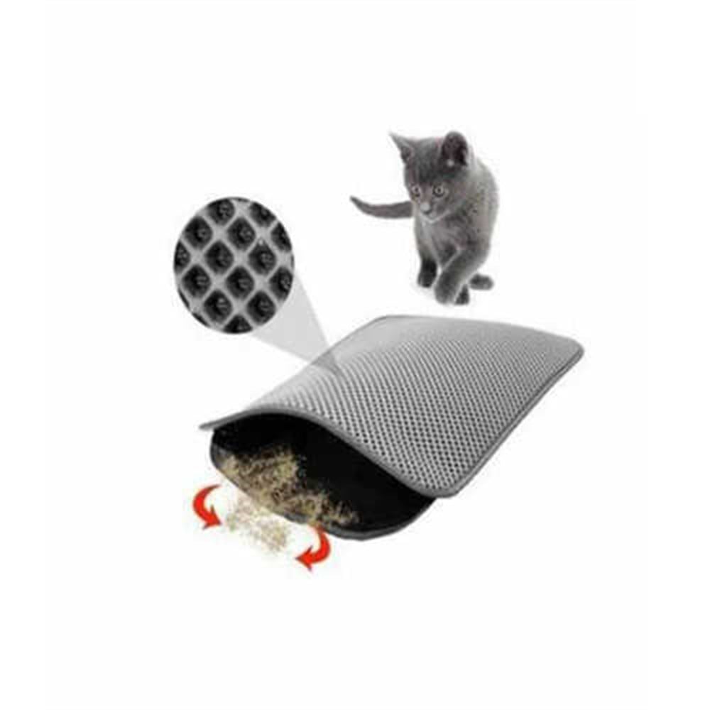 Elekli Kedi Tuvalet Paspası Gri 60 x 50 cm