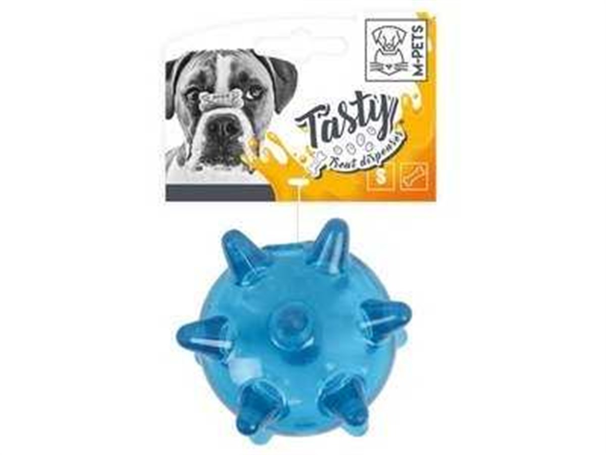 M-Pets Termoplastik Diken Ödül Hazneli Top Köpek Oyuncagı 9.2x9.2x7.2 Cm Mavi