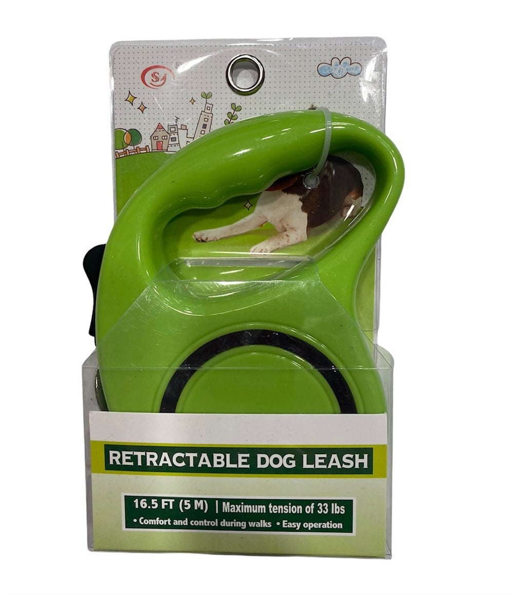 Yeşil Otomatik Köpek Tasması 5 m Şerit Max 15 kg