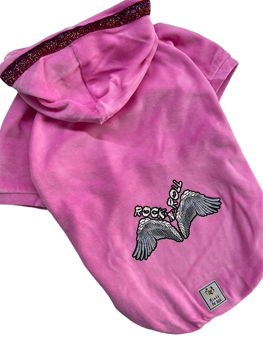 Miniş Pembe Yumuşacık Kadife Köpek Sweatshirtü