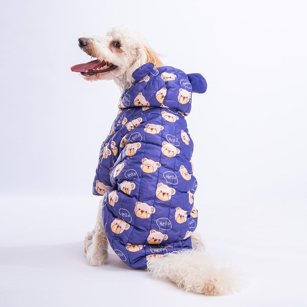 Pawstar Mavi Teddy Peluşlu Su İtici Orta-Büyük Irk Köpek Yağmurluğu