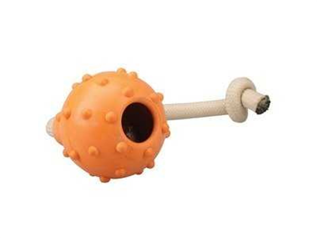 M-Pets Kale Kauçuk İp Firlatma Köpek Oyuncagı 7x28 Cm Turuncu