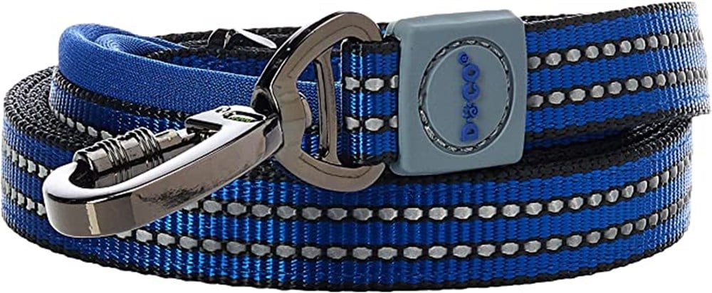 Doco Vario Reflektörlü Çift Katmanlı Mavi Gezdirme Kayışı 1,5 cm x 120 cm