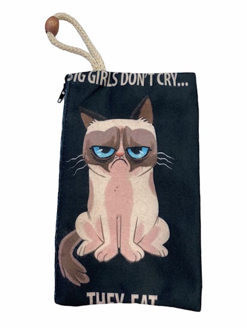 Mavi Gözlü Tombik Kedi Cüzdan/Çanta 19 x 12 cm