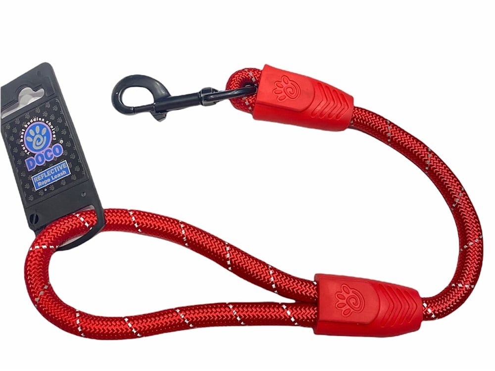 Doco Traffic Reflektörlü Kırmızı Kısa Halat Gezdirme Kayışı 13 mm x 50 cm