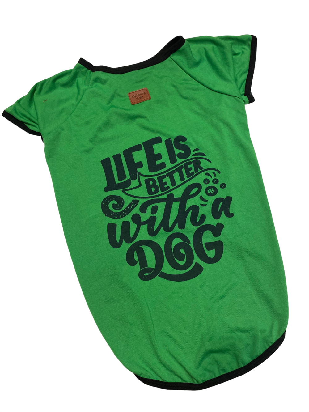 Alphadog Yeşil Life is Better Orta-Büyük Irk Köpek T-shirtü