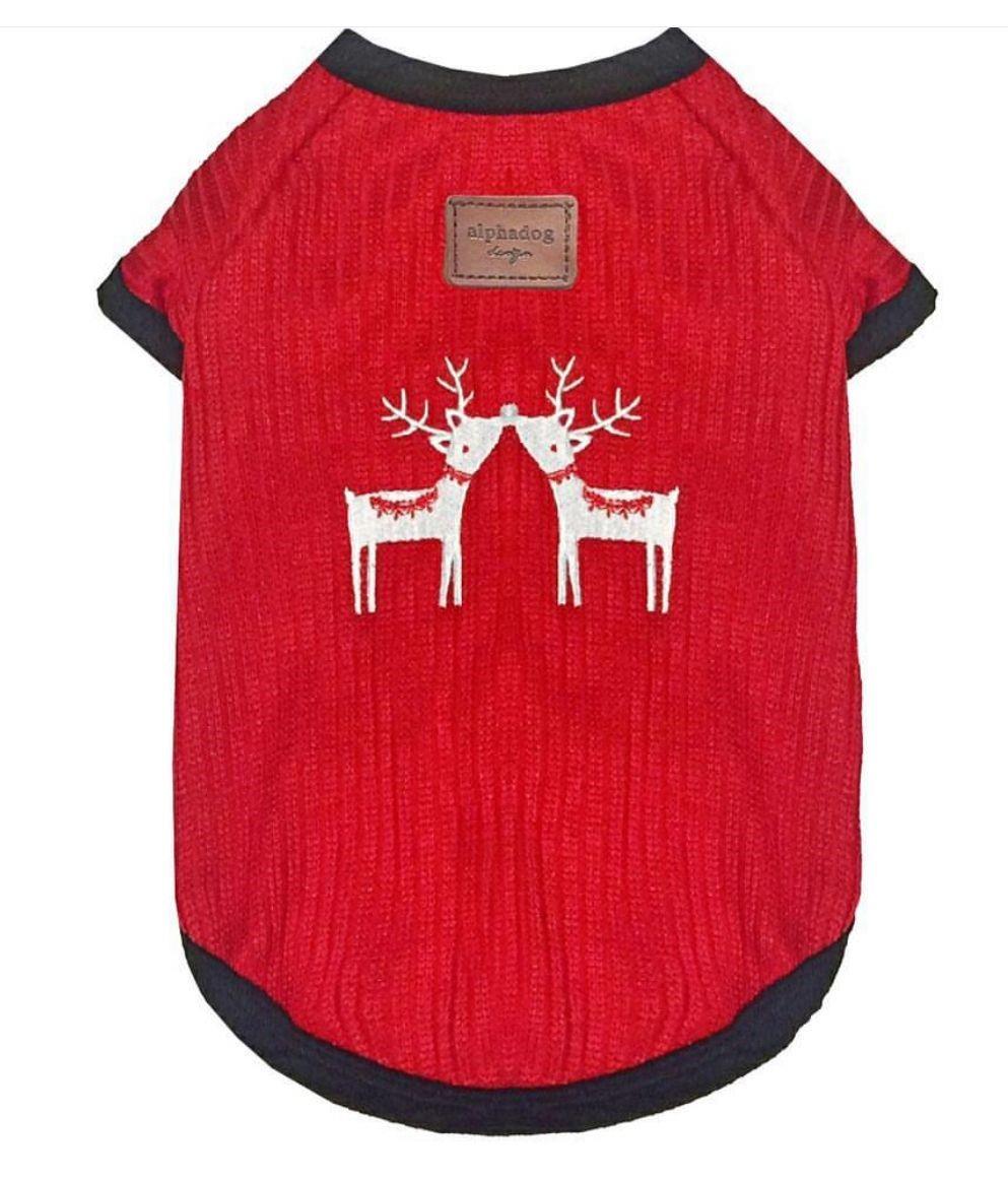 Alphadog Red Deer Orta Irk Köpek Yılbaşı Kazağı (15-20 kg uygun))