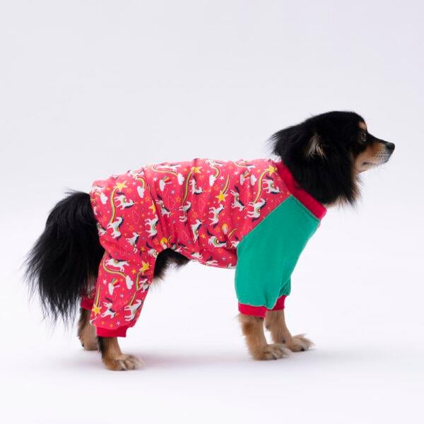 Pawstar Küçük Irk Köpek Pembe Unicorn Penye Tulum Pijama