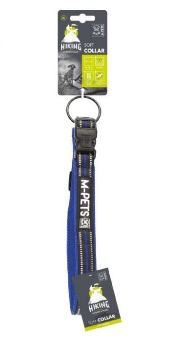 M-Pets Hiking Soft Electric Blue L Kilit Mekanizmalı, Reflektörlü Boyun Tasması (Boyun 55 - 65 cm)