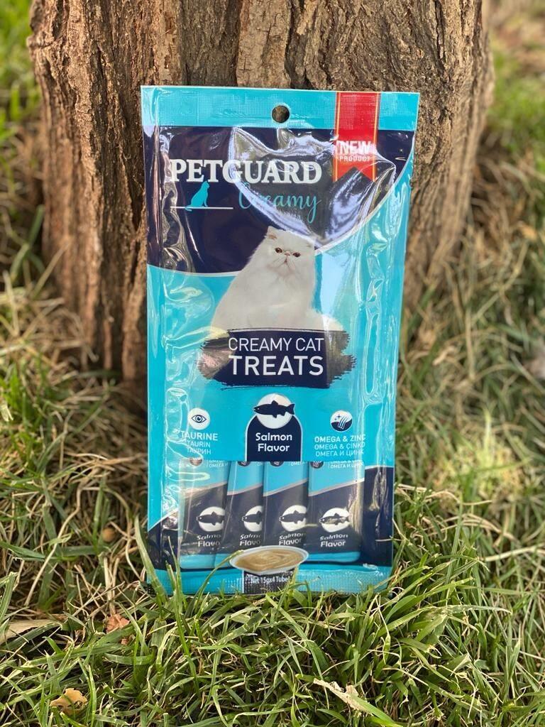 Petguard Somonlu Sıvı Kedi Ödül Maması 4 Adetx15 gr