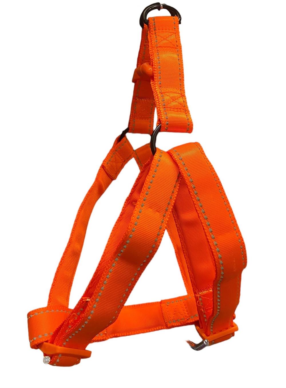 Neon Orange Reflektörlü Orta-Büyük Irk Köpek Göğüs Tasması (Göğüs: 55 cm x 70 cm)