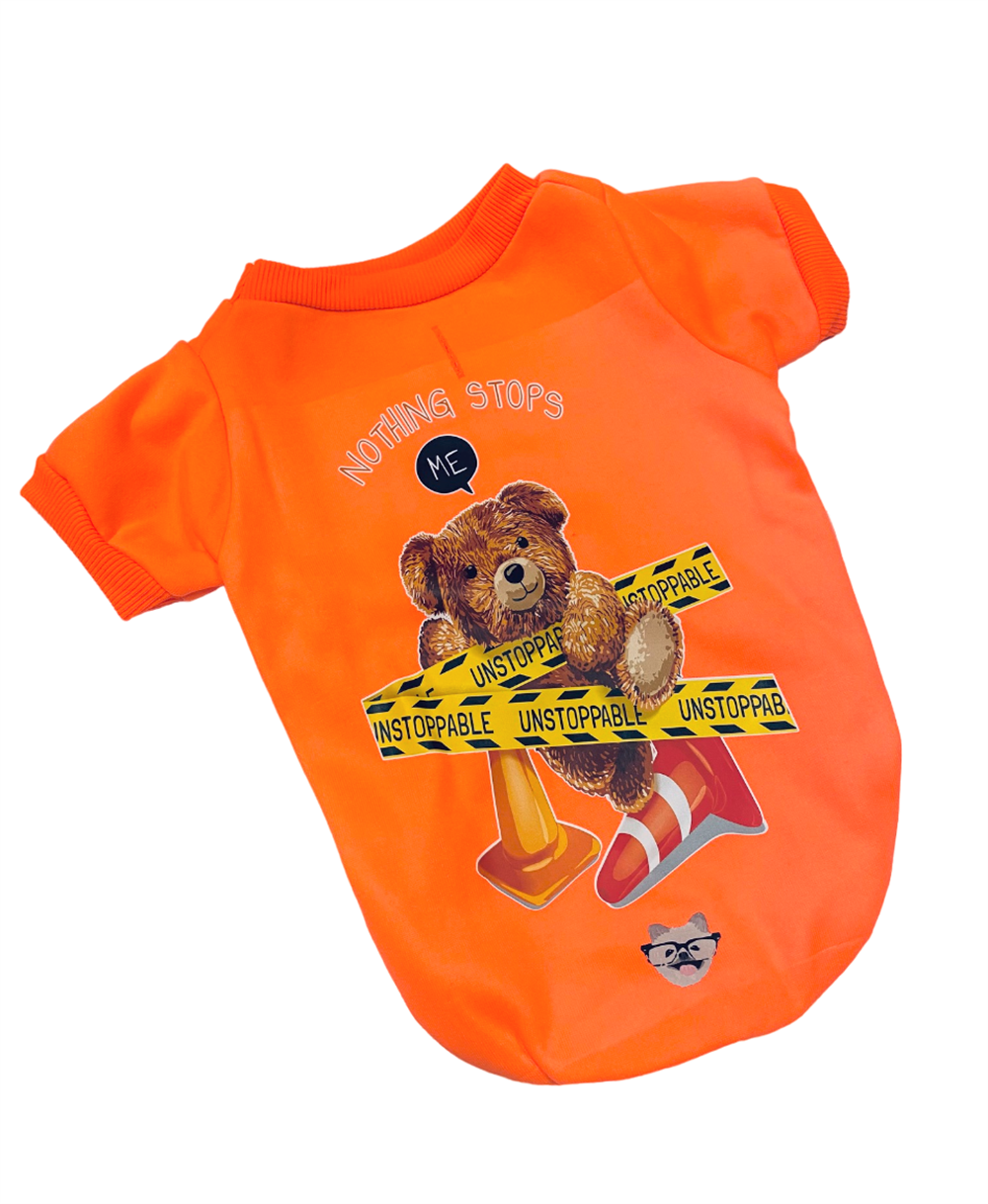Unstoppable Orange Teddy Küçük Köpek Sweatshirtü (4,5 kg-13 kg arasına uygun)