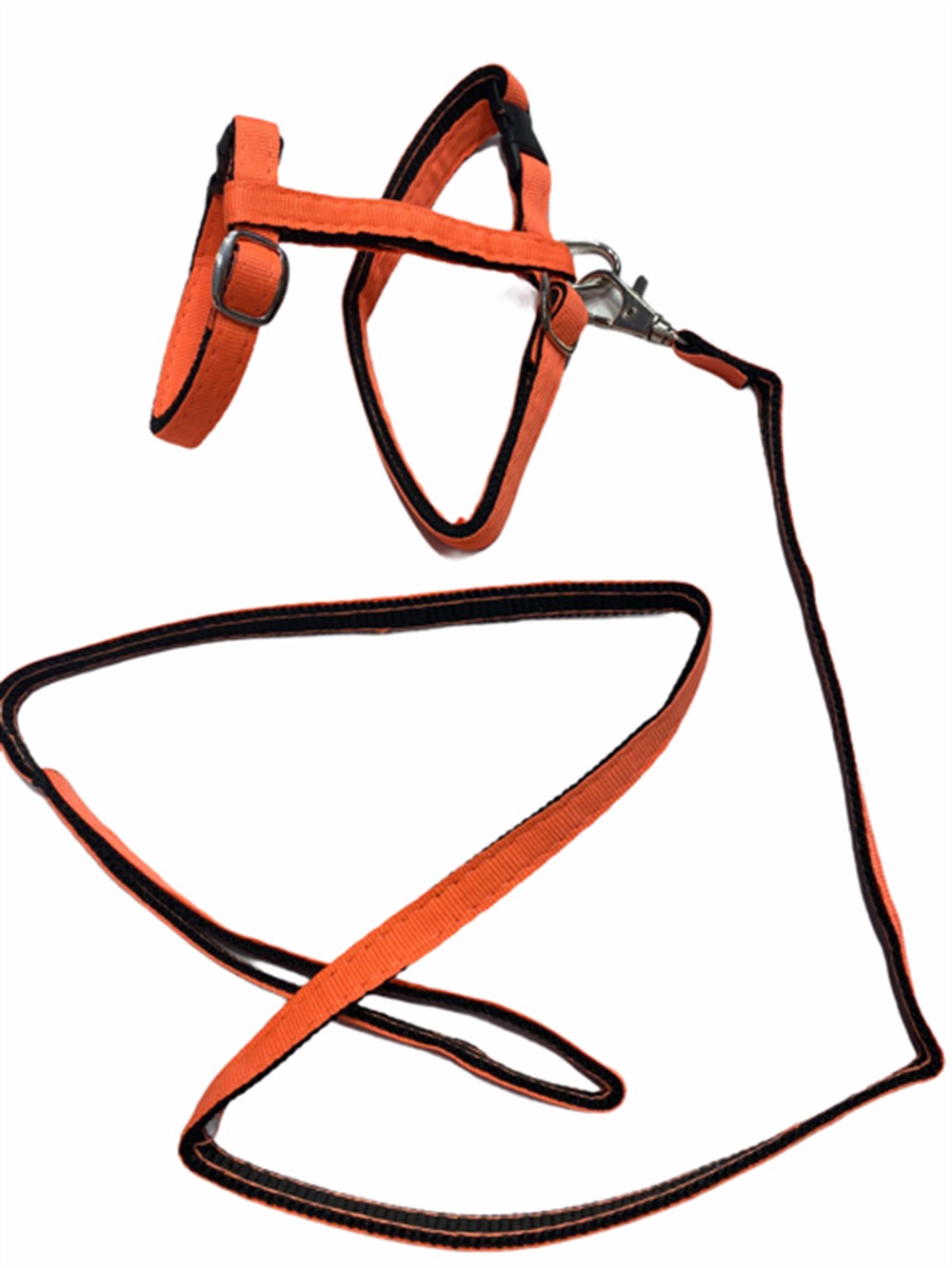 Neon Turuncu Kedi ve Köpek Gezdirme Kayışı ve Göğüs Tasma Seti