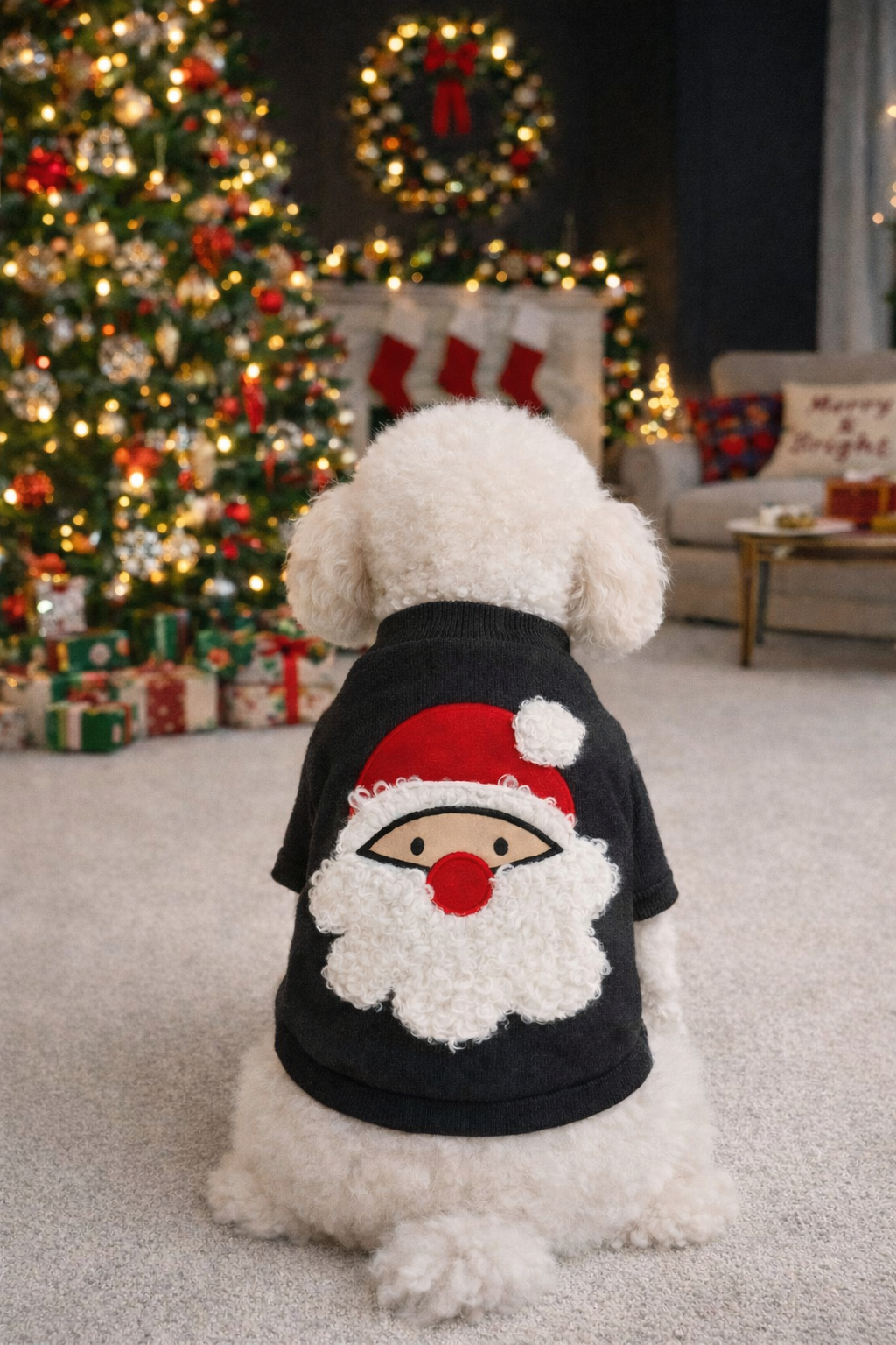 Gedyco Antrasit Xmas Küçük Irk Köpek Likralı Sweatshirt