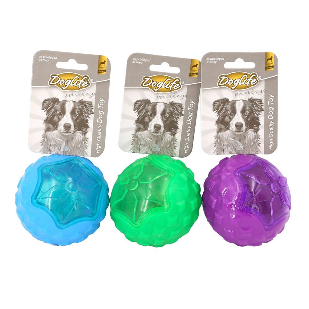 Doglife Işıklı ve Sesli Kauçuk Top Köpek Oyuncağı 9 cm 1 Adet