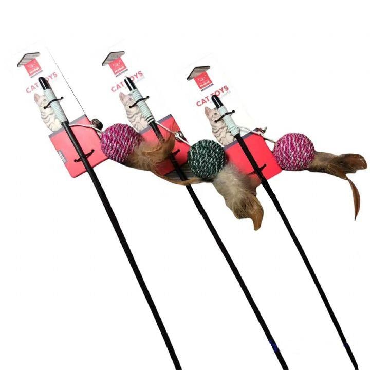 Nunbell Tüylü Toplu Kedi Oltası 30 cm (1 Adet)