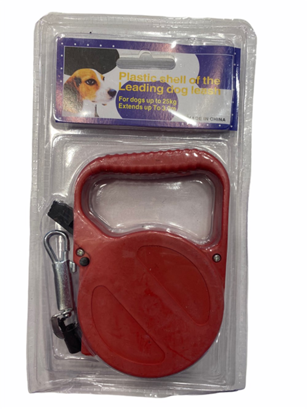 Otomatik Kırmızı Şerit Köpek Tasması 3 m