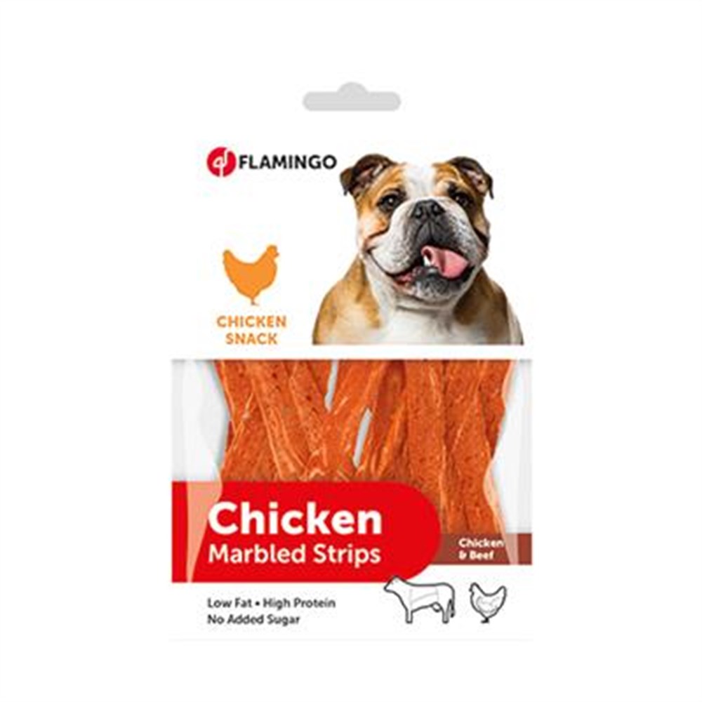 Flamingo Tavuklu ve Biftekli Yumuşak Köpek Ödül Şeritleri 85 gr