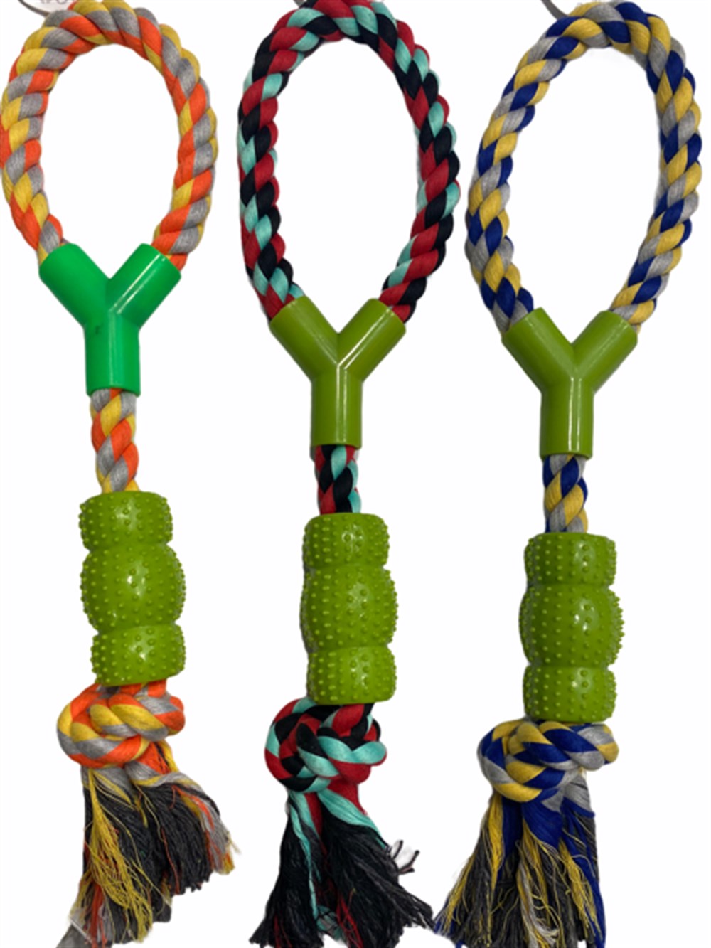 Nunbell Tutacaklı ve Diş Kaşıma Aparatlı Kalın Halat Köpek Oyuncağı 37 cm (1 Adet)