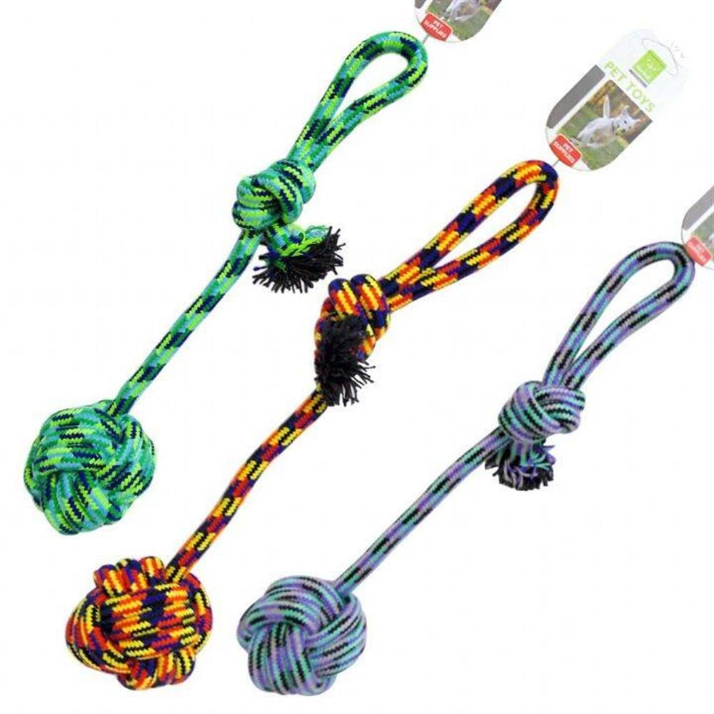 Nunbell Top Düğümlü Pamuk Halat Köpek Oyun ve Diş İpi 42 cm