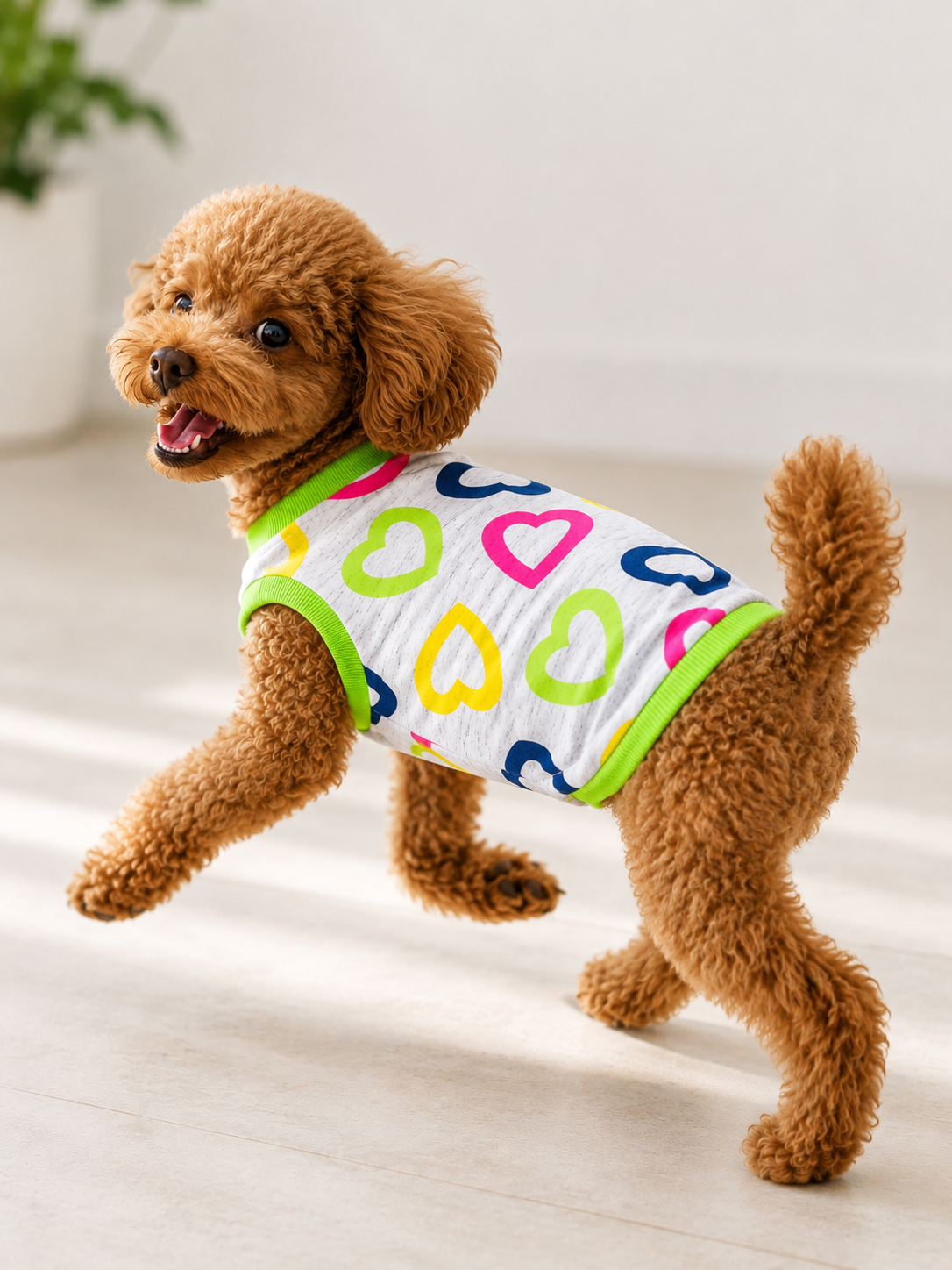 Miniş Kalpli Küçük Irk Köpek Sweatshirtü - Kolsuz