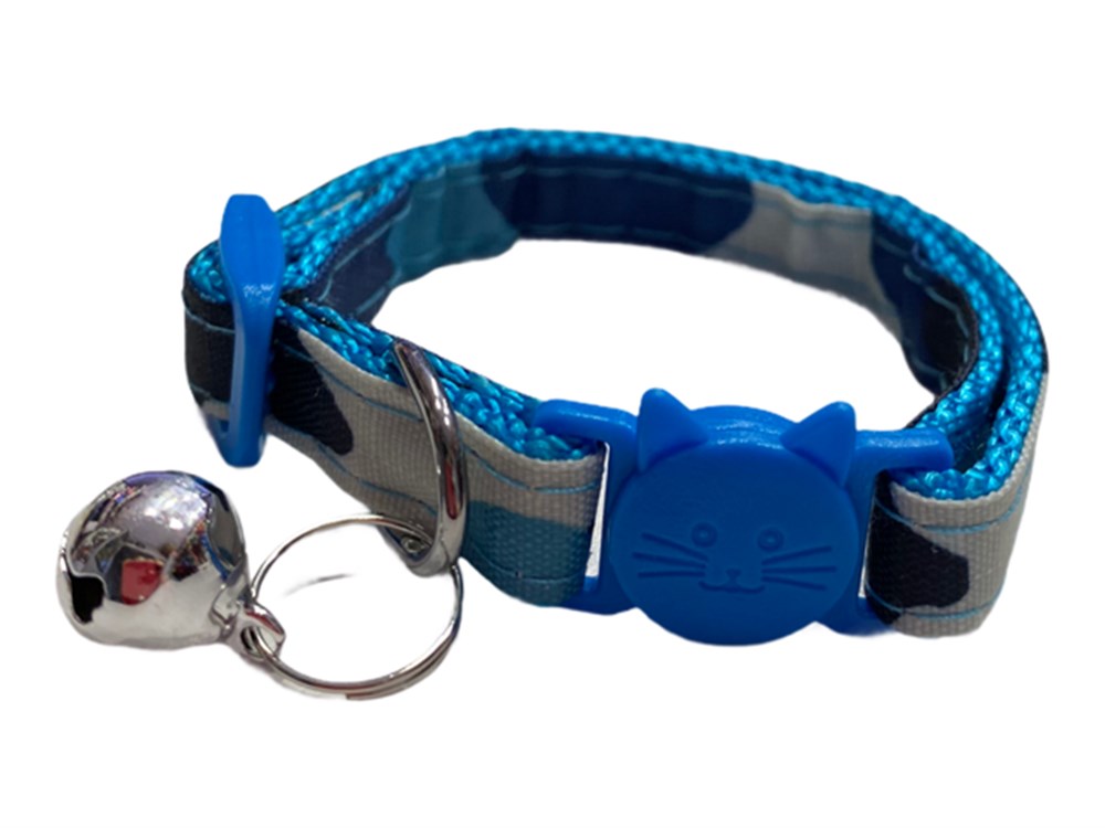 Mavi Kamuflaj Zilli Boyun Tasması