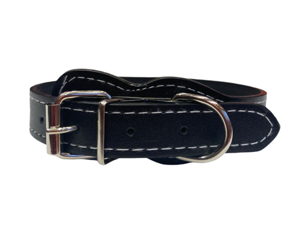 Siyah Deri Köpek Boyun Tasması 2 cm x 30-43 cm