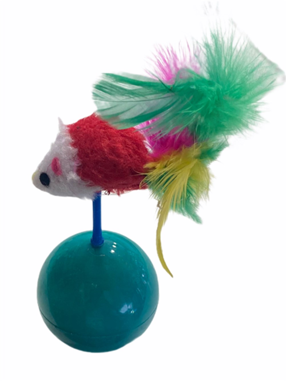 Tüylü Fareli Hacı Yatmaz Kedi Oyuncağı