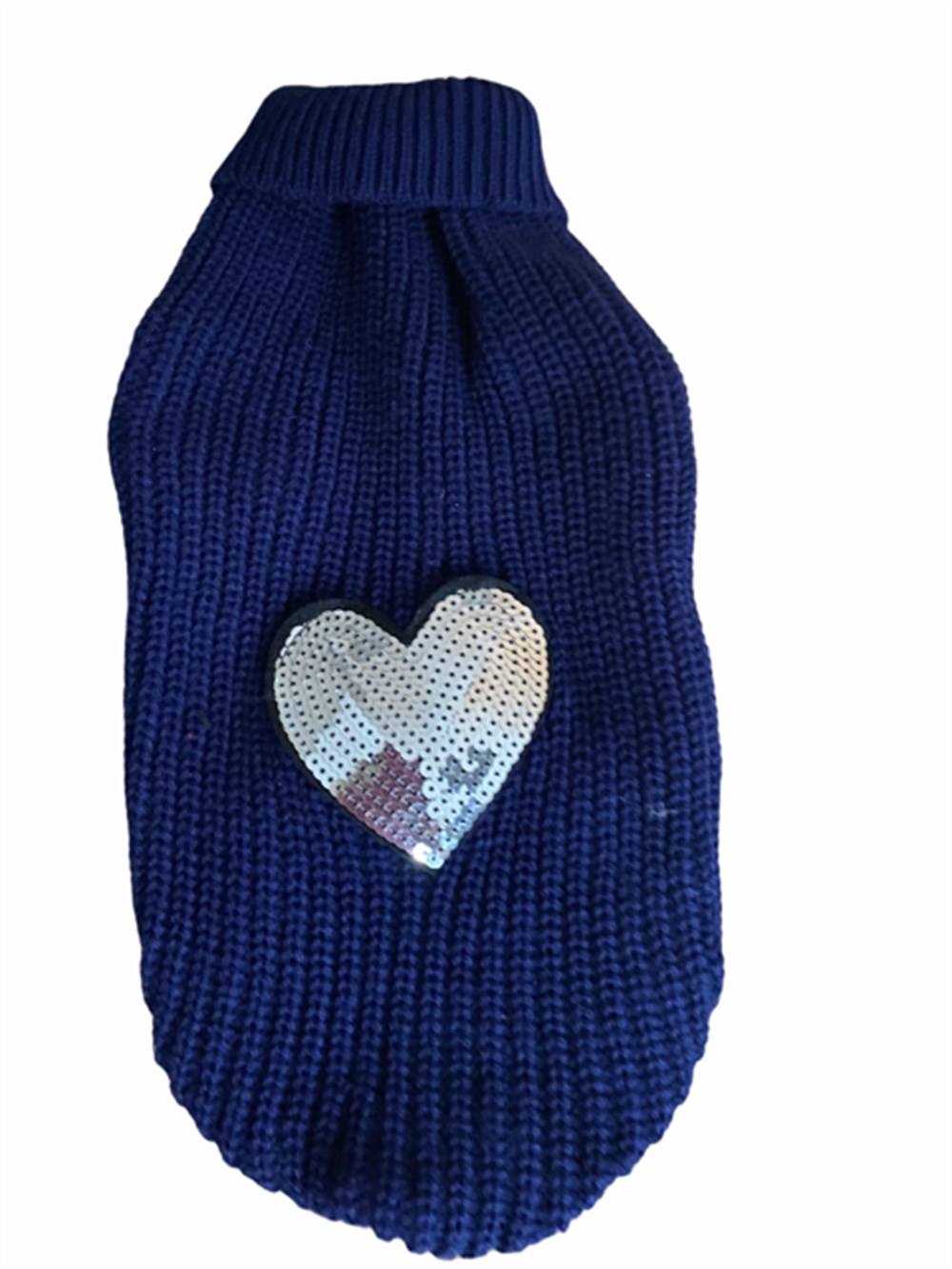 Pullu Kalpli Boğazlı Lacivert Kazak