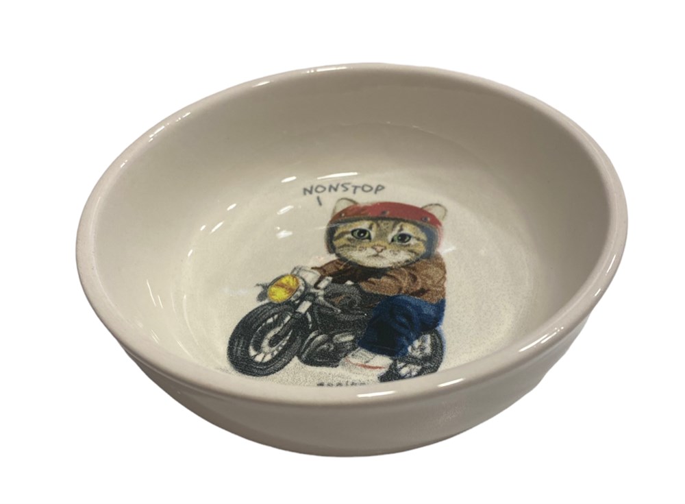 Seramik Crazy Cat Kedi Mama ve Su Kabı, 0.3Lt/Çap 12 cm