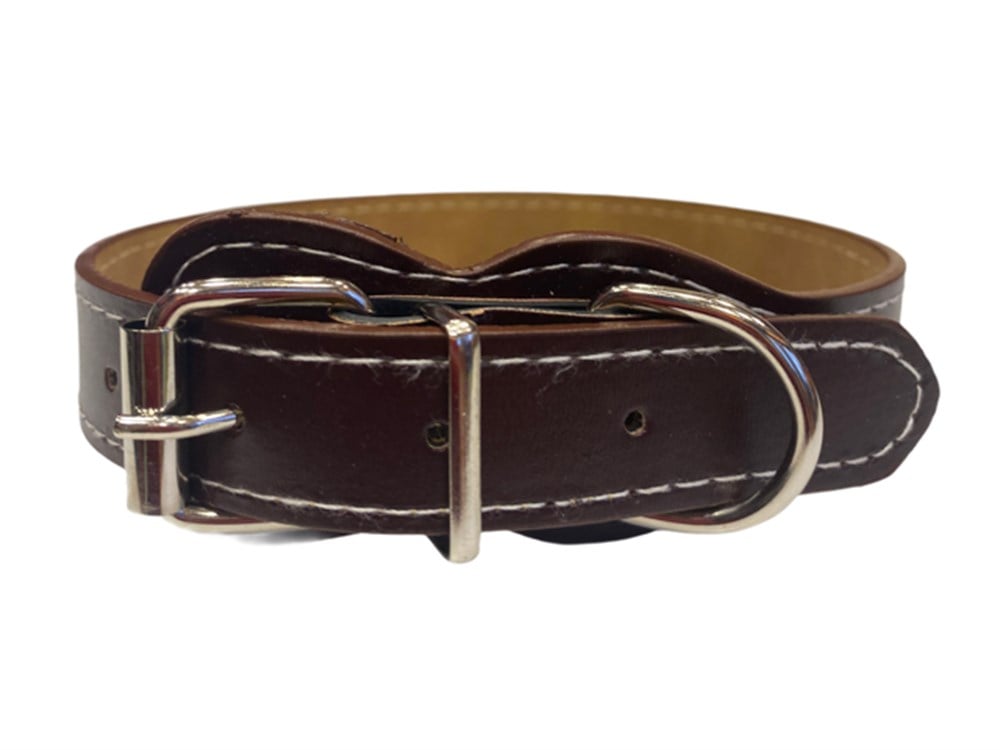 Kahve Deri Köpek Boyun Tasması 2 cm x 30-43 cm