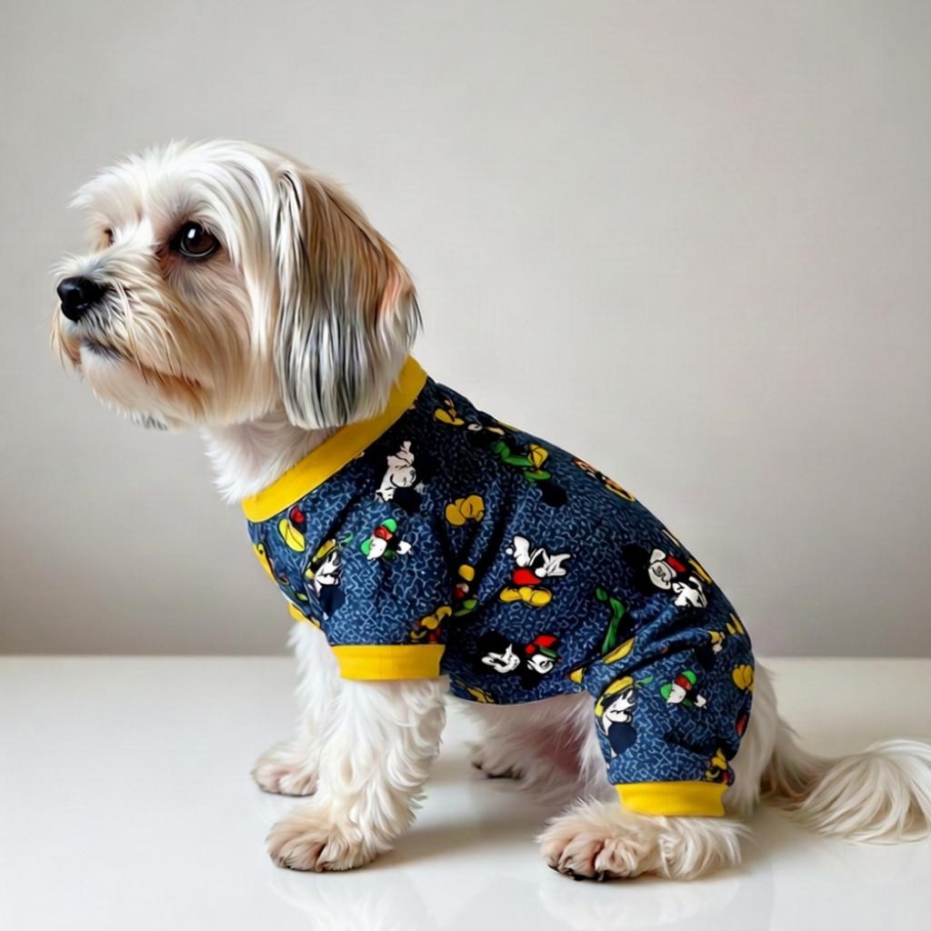 Miniş Mikili Küçük Irk Köpek Esnek Penye Tulum Pijama 
