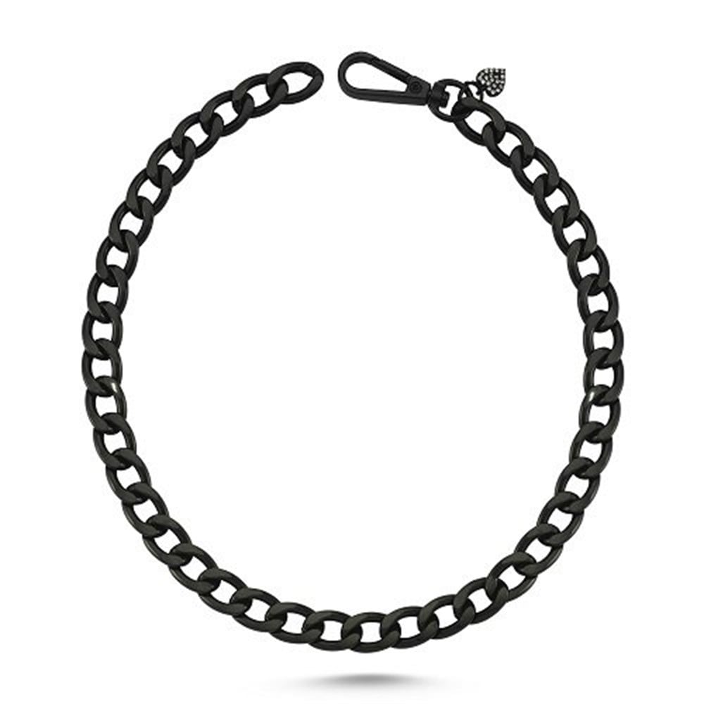 Dali's Kedi ve Köpek için Black Zincir Kolye