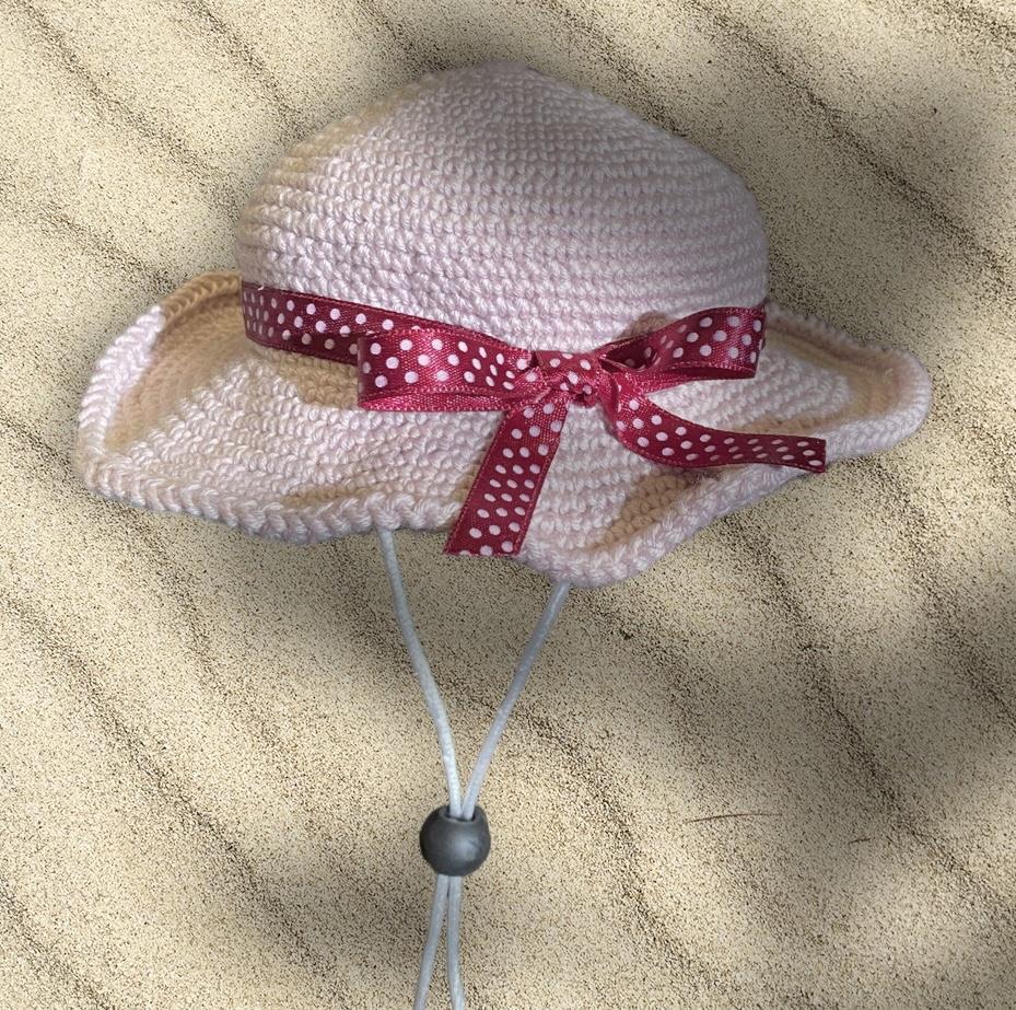 Dots Ribbon Yazlık Köpek Şapkası 16 cm