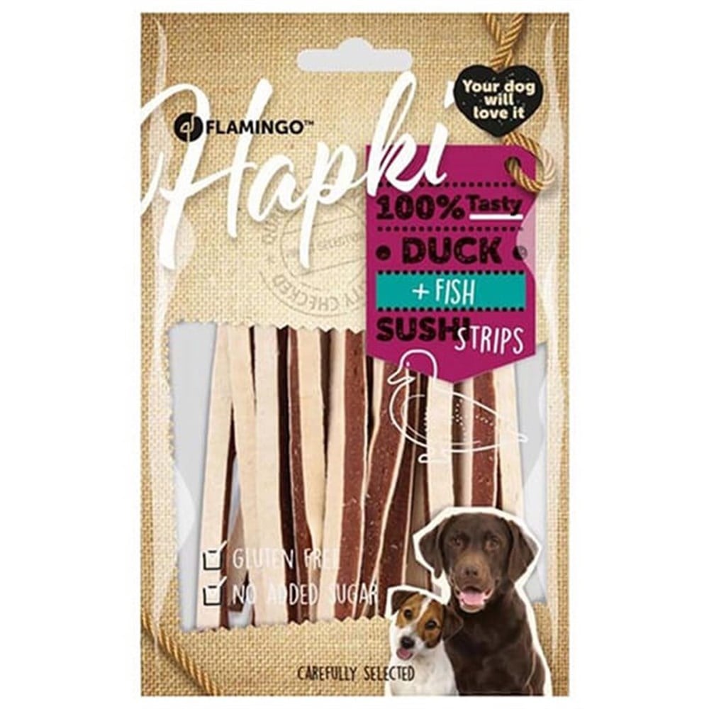Flamingo Hapki Ördek ve Balıklı Şekersiz Sushi Şerit Köpek Ödülü 85 gr