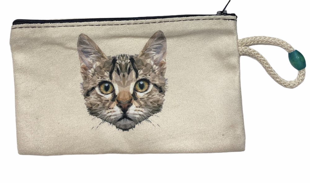 Tekir Kedi Kafa Cüzdan/Çanta 19 x 12 cm