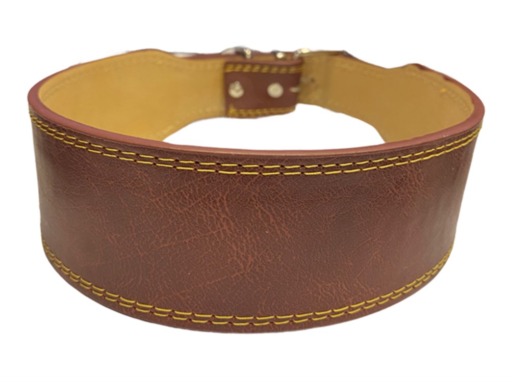 Kahve Geniş Deri Boyun Tasması 5 cm x 65 cm
