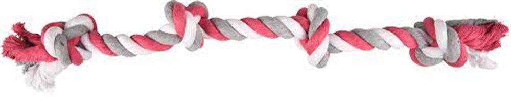 Flamingo 4 Düğümlü 60 cm Pembe Köpek Oyun ve Diş İpi 