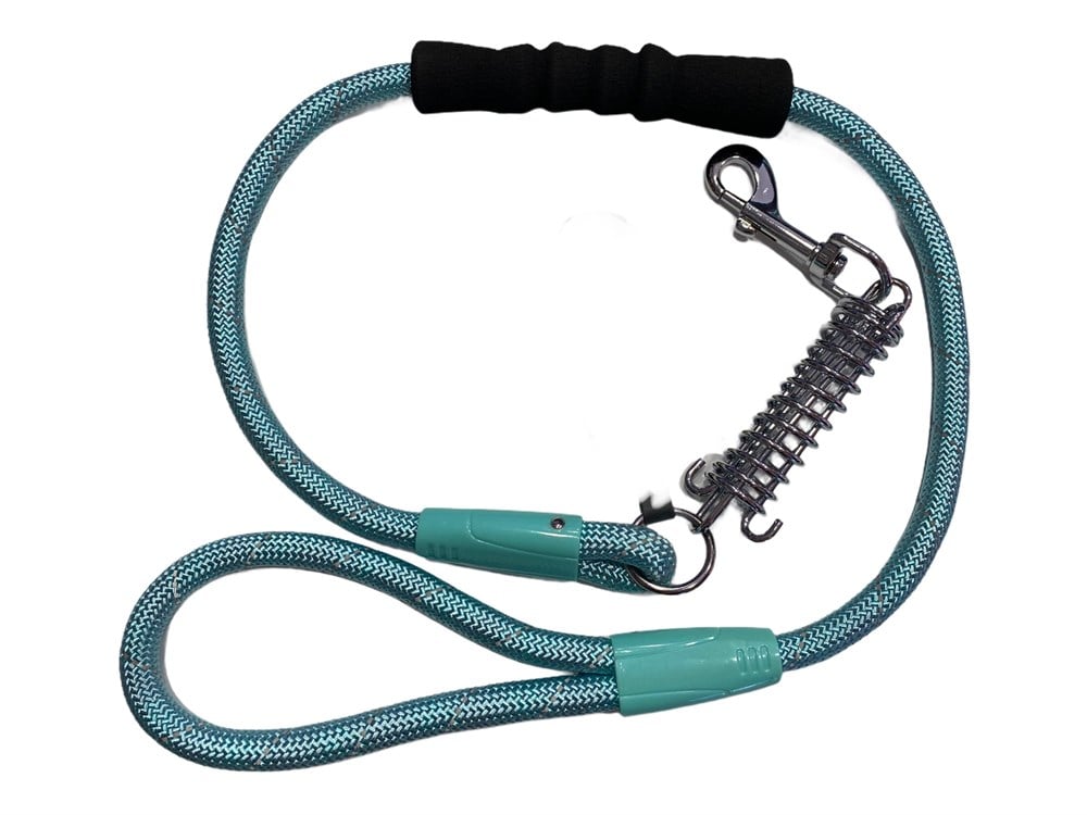 Nunbell Tourquise Yaylı ve Reflektörlü Şok Gezdirme Kayışı 1,2 cm x 120 cm