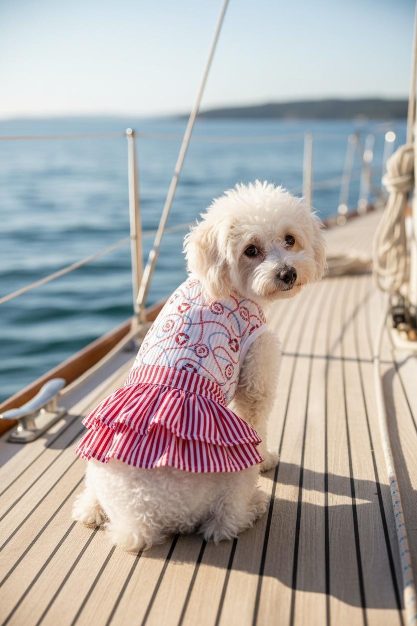 Gedyco Navy Red Küçük Irk Köpek Elbisesi