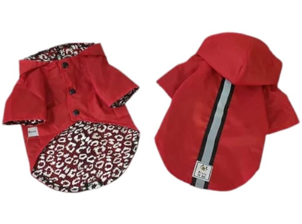 Miniş Kırmızı İçi Fileli Küçük Irk Köpek Yağmurluğu