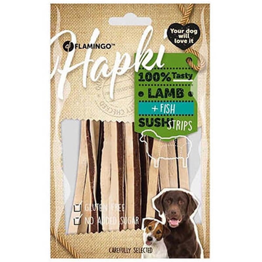 Flamingo Hapki Kuzulu ve Balıklı Şekersiz Sushi Şerit Köpek Ödülü 85 gr