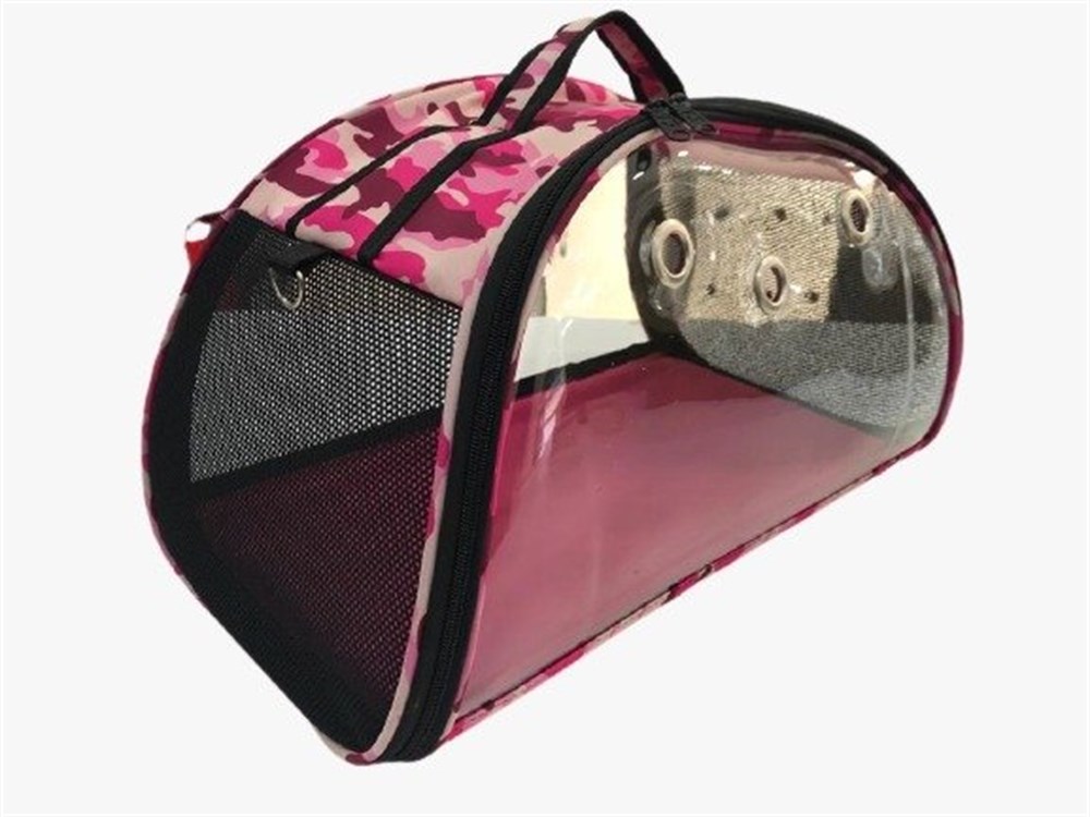 Pembe Kamuflaj Şeffaf Taşıma Çantası