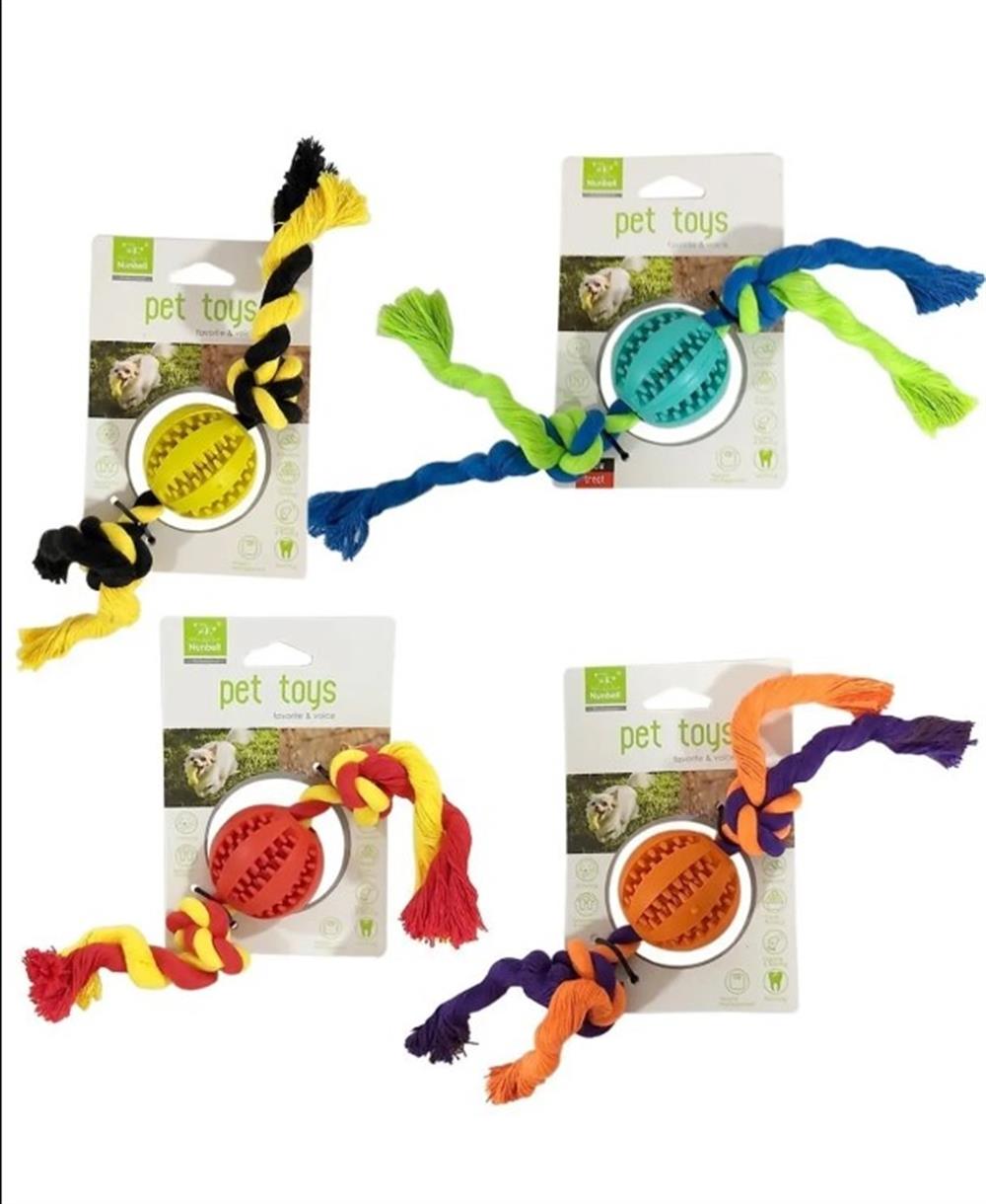 Nunbell Kauçuk Dental Toplu Kordon Halatlı Köpek Oyuncağı 30 cm