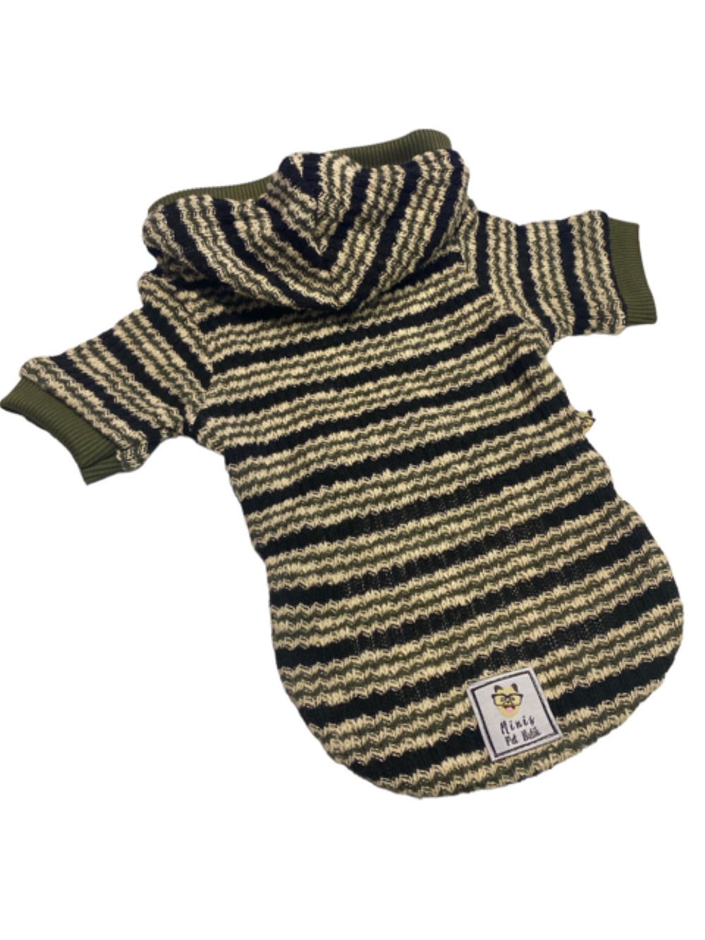Haki Küçük Köpek Triko Kazağı (2,5 kg - 4,5 kg arasına uygun bedende)