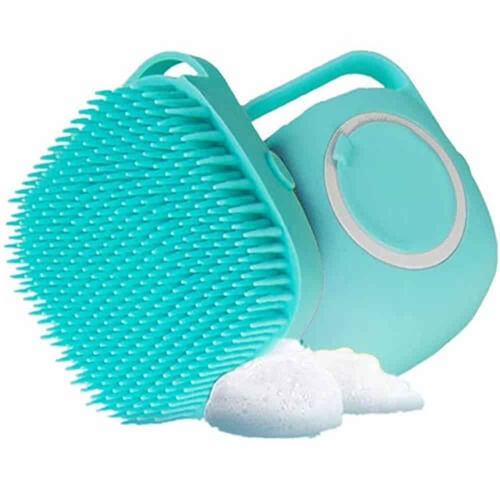 Hazneli Silikon Banyo Şampuan Fırçası Mavi 8,8 cm