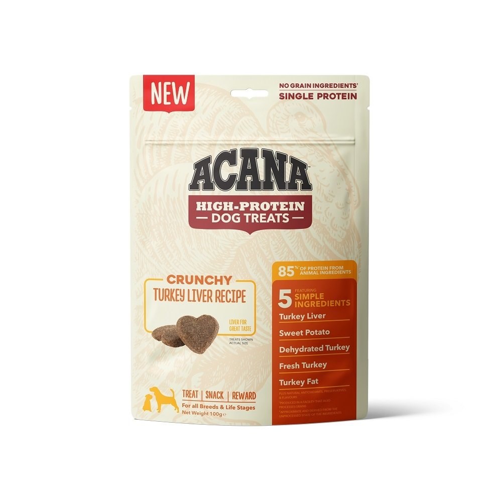 Acana Crunchy Turkey Tahılsız 100 gr – Yüksek Proteinli Hindili Köpek Ödülü