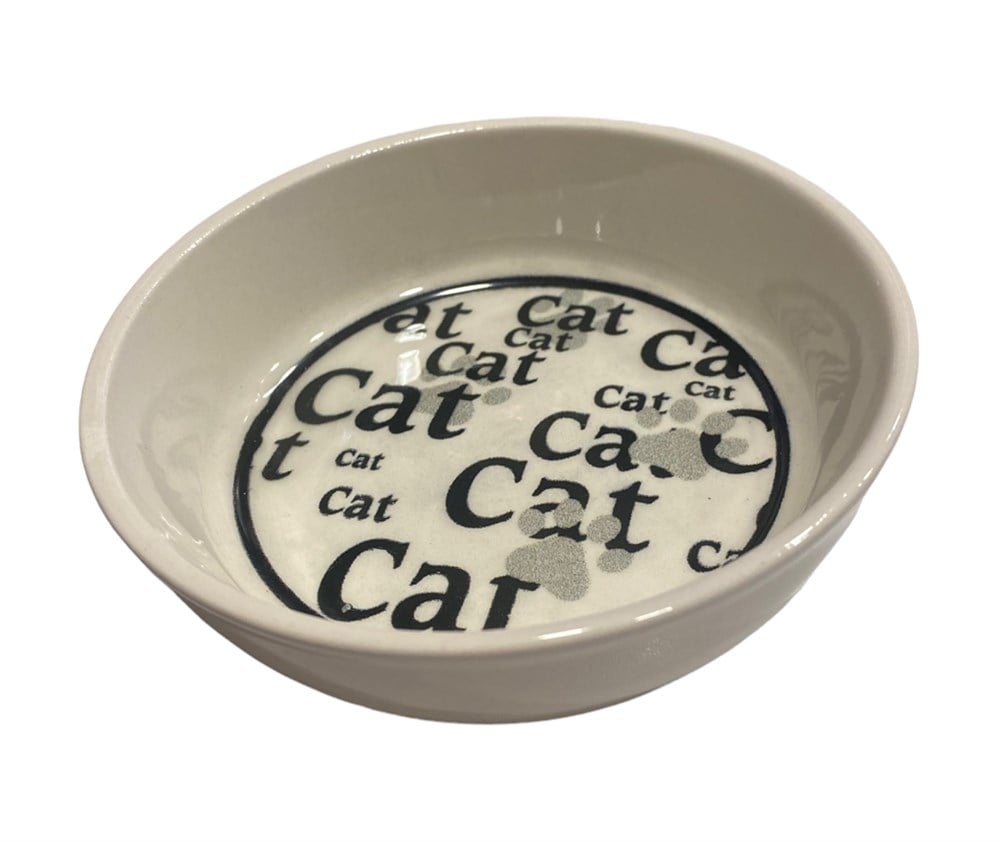 Seramik Cats Kedi Mama ve Su Kabı, 0.3Lt/Çap 12 cm