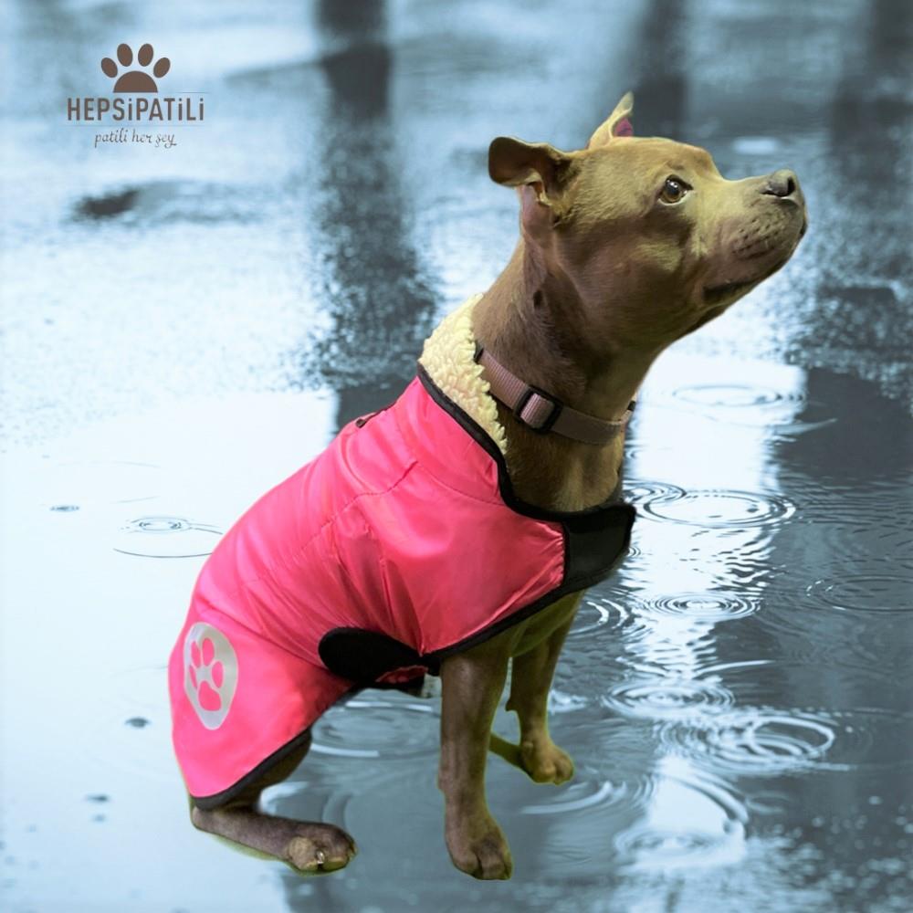 Pratik Giyim Reflektörlü İnce Küçük Köpek Yağmurluğu (4,5 kg-14 kg arasına uygun) Pembe