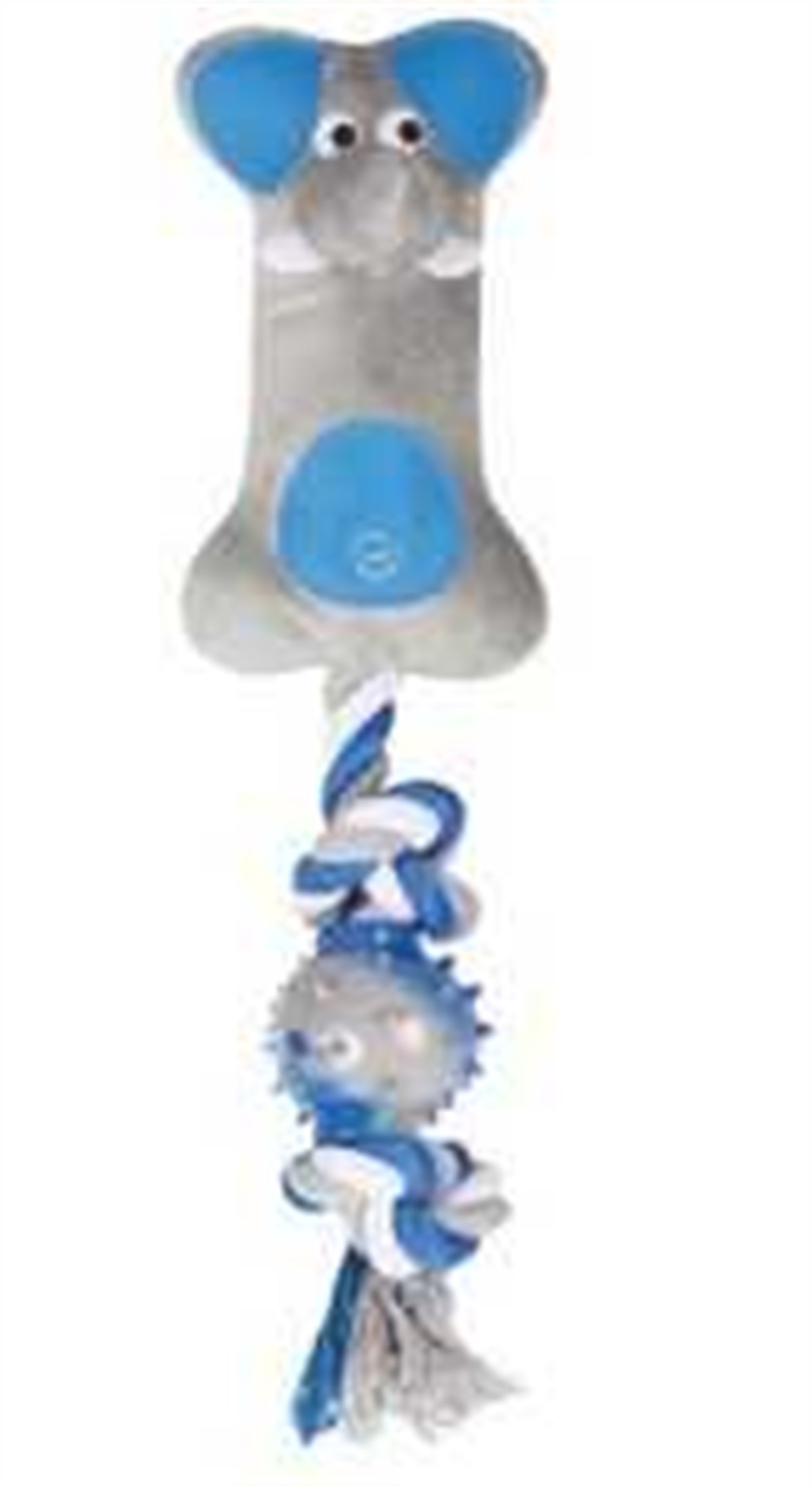 M-Pets Fil Şekilli Diş İpli Ve Toplu Sesli Peluş Köpek Oyuncagı 37x9,5x7 Cm Mavi